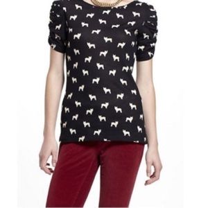 Anthropologie Postmark Here & There Scotty Dog Top